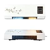 1800W Wall Mounted Heater & AC Combo, 2-in-1 Cooling Heating with Remote, Quiet Bladeless Fan for Bedroom Living Room, Energy Efficient Compact Design