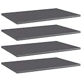 LPERTGFHU 4 Pcs Bookshelf Boards High Gloss Gray 23.6x15.7 Inch Engineered Wood Replacement Shelving Panels for Wall Storage Unit