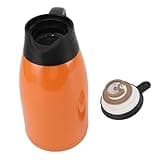 Omquot 1400ml Electric Car Kettle, Portable Hot Water Boiler Leak Proof for Road Travel, Stainless Steel Orange