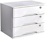 GFSGHZZ Lockable Desktop Storage Box - Wooden A4 Nizer for Office Supplies Flat File Cabinet with Drawers for Receipts & Documents Elegant Desktop Nizer Solution,D-4 Drawers