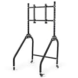 Dardoo Single Monitor Stand with Brake Casters - Premium Adjustable Mount for Racing Simulator Cockpit, Full Motion Adjustability for 27 to 65 inch Monitors, Immersive Viewing Experience