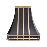 SINDA Black Stainless Steel Range Hood, Wall-Mounted Handcrafted Custom Vent Hood with High CFM Insert, 36"W x 42"H x 21"D, SRH33-3TW3642LN