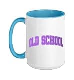 Purple Graphic Old School Purple Graphic Ceramic Mug, Blue/White, 15oz