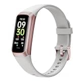 Gargenla Fitness Tracker with Heart Rate Monitor, Blood Oxygen Monitor, Sleep Monitor, Activity Tracker, 20+ Sports Modes, Black, Silicone Band, Rectangular, 1.1 Inch Display (Silver)