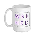Purple WRK HRD Purple Graphic Ceramic Mug, White, 15oz
