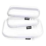 YQBRAO 3 Pack Clear Hard Shell Zipper Case,Rigid Protection Diaper Bag Organizer Pouches, TSA Approved Toiletry Bag with YKK Zippers for Cosmetics, Toys & Electronics