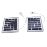 2 Pack 5W Solar Panel Kit with USB LED Light, Portable Monocrystalline Solar Camping Outdoor, Weatherproof Small Supply Phone and Devices, Gray(Gray)