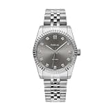 PASCAL Timeless Classic Diamond Watch for Men– Swiss Quartz Watch with Lab-Grown Diamonds, Sapphire Crystal, Elegant Dress Watch Gift,10 ATM Water Resistant, Fits 6.5"-9.5" Wrists (Silver, 36)