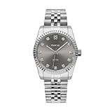 PASCAL Timeless Classic Diamond Watch for Men– Swiss Quartz Watch with Lab-Grown Diamonds, Sapphire Crystal, Elegant Dress Watch Gift,10 ATM Water Resistant, Fits 6.5"-9.5" Wrists (Silver, 36)