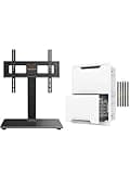 Perlegear Universal Swivel TV Stand Base for 32–70 inch TVs and 17" in-Wall Media Box