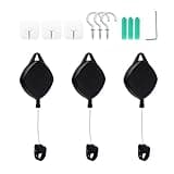 VR Cable Management, 3pcs Retractable Ceiling Pulley System, 360° Rotable VR Cable Hook, Noise-Free V R Accessories Cabl-e for Oculu-s/Rift S/Viv-e/Ps V-r