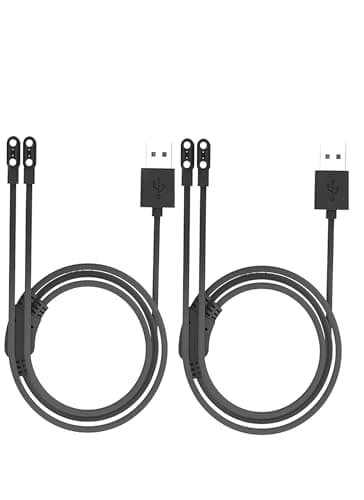 WUNIAK Charging Cable for Hastraith MZ07 Smart Glasses, Magnetic USB Flexible One to Two Double-Ended Charging Cable Accessories,(2 Pack)