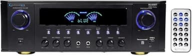 Technical Pro Professional Bluetooth 5.2 Channel Audio Receiver with USB SD Card Inputs FM Radio RCA Inputs LED Display Home Audio Amplifier Receiver for Karaoke DJ and Home Theater