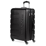 SwissGear 7366 Signature Hardside Expandable Luggage with Spinner Wheels, TSA Lock, Black, Checked-Medium 23-Inch