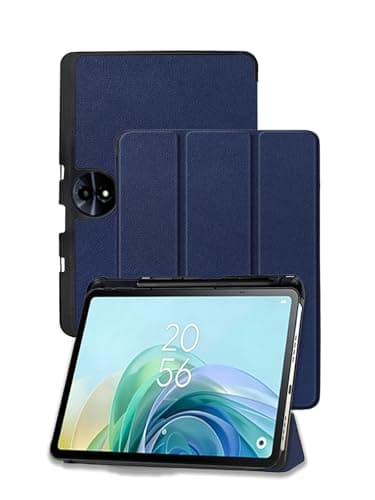 11" Case for TCL NXTPAPER 11 Gen 2 Tablet (Model 9465X), FJIASTB Scratch Resistant Leather Texture Cover Build-in Pen Slot, Auto Sleep/Wake (Dark Blue)