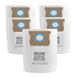 Universal 2-1/2" Port 5-8 Gallon Vac Bags, ALYYDBG Type E 90661 9066166, Type H 90671 9067133; VF2004, VHBS VDBS High- Efficiency Disposable Vacuum Collection Filter Bags. 5 Pack
