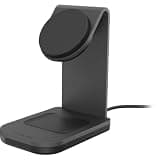 OtterBox 2-in-1 Wireless Charging Stand, Black - MagSafe & Qi2 Compatbile, Space-Saving Wireless Charging Stand for Apple, Samsung, Google and More