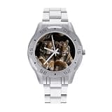 NTVOWPZO Three-Hand Analog Stainless Steel Watches for Men Easy Reader