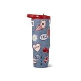 HydroJug Sport - Stainless Steel Tumbler with Straw, Vacuum Insulated,32oz Leakproof Water Bottle, Ergonomic Design, Reusable, Dishwasher Safe, Rubber Base, Durable for Gym or Outdoors, American Honey