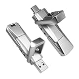 256GB Solid State USB Drive, Up to 550MB/s High Speed USB 3.2 Gen 2 Flash Drive, USB C & USB A Dual Drive Thumb Drive, External Storage for iPhone 17/16/15, Android, MacBook, Laptop, PC and iPad