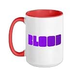 Purple Flesh Blood Purple Color Graphic Ceramic Mug, Red/White, 15oz