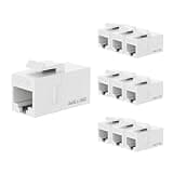 iwillink RJ45 Cat6a Keystone Coupler 10-Pack, Female to Female Cat6a Keystone Jack, UTP Keystone Coupler Insert, White