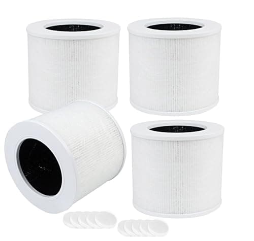 4 Pack Core Mini Replacement Filter compatible with LEVOIT Core Mini Air Purifier, Core Mini-P, Replaces Core Mini-RF, 4 Filters with 10 Fragrance Sponges, Pure Air for Home Bedroom Dust Smoke