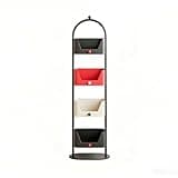 CFGH6FDF Minimalist Contrasting Colours Iron Bookshelf with Marble Pedestal Living Room Multi-Tier Shelving Freestanding Book Shelf