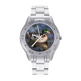NTVOWPZO Three-Hand Analog Stainless Steel Watches for Men Easy Reader