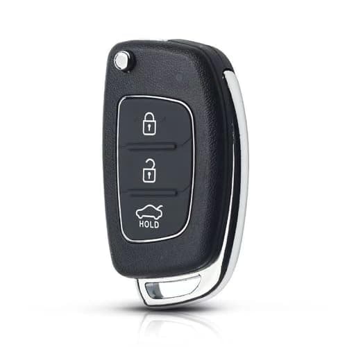 dDanke 3 Button Flip Key Fob Shell Case for Hyundai i10 i20 i30 i40 ix20 ix35 Elantra Tucson Santa Fe No Battery