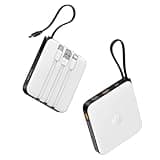 VRURC Battery Pack Charger Portable 10000mAh, 22.5W Power Bank Fast Charging with Built-in Cable, Cell Phone Power Bank for iPhone 17 16 15 & Early Series (White)