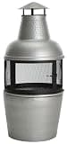 Safavieh Outdoor Collection Cartagena, Silver and Black Chiminea,