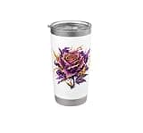Enchanted Lightning Violet Rose Gothic Fantasy Stainless Steel Insulated Tumbler