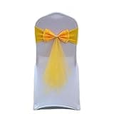 TFGAJKKKKK Chair Sash Long Tail Bow Tie Sash Spandex Ribbon Wedding Chair Decor-A09 (A09)