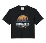 Retro Milwaukee Landscape Vintage Souvenir Comfort Colors Crop Top