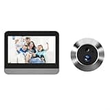Digital Door Peephole Camera 1080P Wide Angle Motion Sensor 4.3 Inch Night 2.4G Visual Doorbell with 120 Degree Viewing 4.3 Inch Color LCD Display Rechargeable Battery for Apartment Black Grey