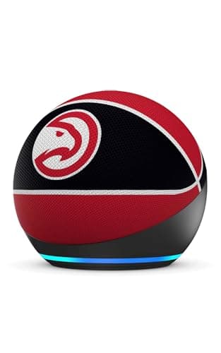 Amazon Echo Dot (newest model) | Officially Licensed NBA Limited-Edition | Atlanta Hawks