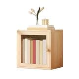 hezhuhe2258 Book Shelf Desktop Minimalist Bookshelf with Transparent Door Storage Cabinet for Home Office