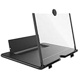12-in Mobile Phone Magnifier Screen, HD Acrylic Lens, Pull-Out Design Screen Amplifier for Smartphones, Compact Enlarger with Simple Bracket, Black
