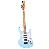 ZOCWJK Electric Guitar Jazz Electric Guitar Maple Fretboard 22 Frets Humbucker Pickup Professional Performance Durable,Type 7 Blue