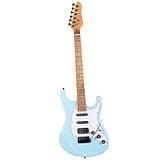 ZOCWJK Electric Guitar Jazz Electric Guitar Maple Fretboard 22 Frets Humbucker Pickup Professional Performance Durable,Type 7 Blue