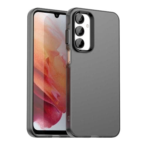 Rfvzubemok Compatible with Samsung Galaxy S25 Plus TPU Soft Case Full-Body Protection Semi-Transparent Camera Case Black