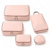 5 Set Packing Cubes for Travel, Lightweight Suitcase Organizer Bags with Shoe Bag and Toiletry Pouch, Travel Luggage Organizer Set for Carry On, Family Vacation, Business Trip, Closet Storage