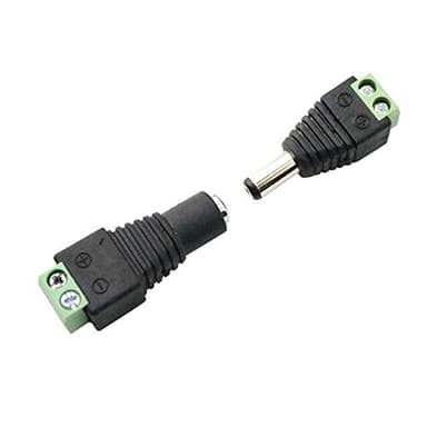 Davitu Electrical Equipments Supplies - LED connector 5.5mm x 2.1mm Female Male DC Power Plug Adapter for 5050 3528 5054 5630 Single Color LED Strip and CCTV Cameras - (Color: 5 Female 5 Male)
