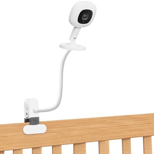Pyfhy Baby Monitor Mount for Nanit Pro Smart Baby Monitor & Flex Stand, Also for Cameras with 1/4 Screw Stand, Flexible Clip Clamp Mount Adjustable Monitors Holder Without Tools or Wall Damage