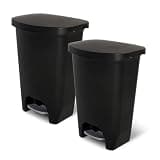 Glad Trash Can with Clorox Odor Protection, 13 Gallon, Black, 2 Pack