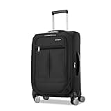 Samsonite Carry-On Soft-Sided Expandable 21-Inch Element Suitcase: Airline Approved for Most Major Airlines, Durable, 360° Spinner Wheels, Adjustable Handle, 2 Front & Side Pocket- Black