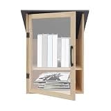 CTYSZZA Outdoor Little Library Book Box, 2-Tier Waterproof Wooden Book Exchange Cabinet Weather Resistant Mini Library Storage Box Solid Wood Little Free Literature Box for Community Book Sharing (E)