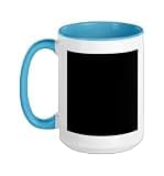 Purple Flower Floral Pattern Bloom Colorful Ceramic Mug, Blue/White, 15oz