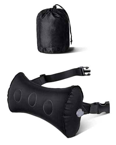 KUKIHO Small Inflatable Lumbar Pillow for On-the-Go – Pure Air Support for Airplanes, Trains, and Rental Cars